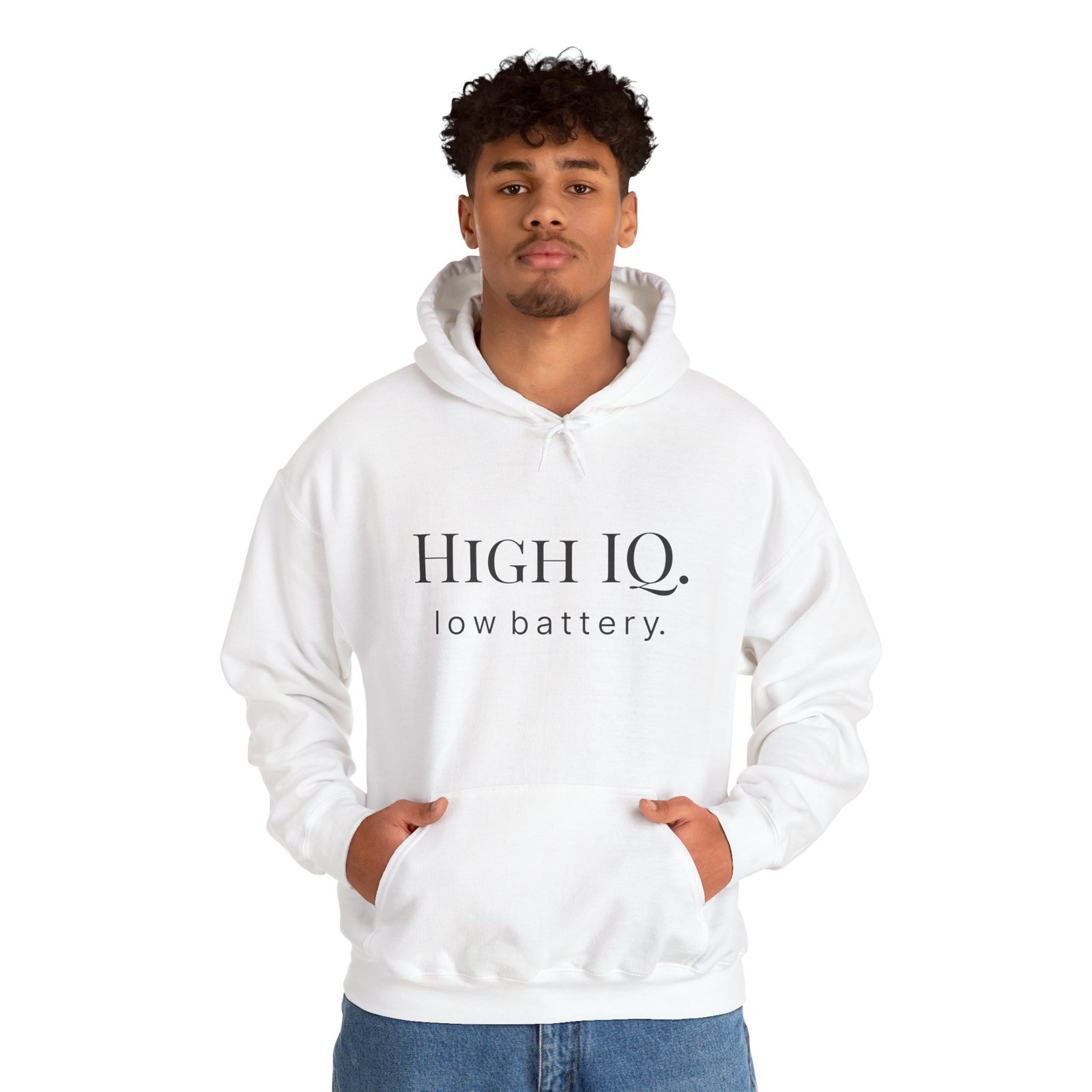 high iq. low battery. hoodie high iq. low battery. hoodie