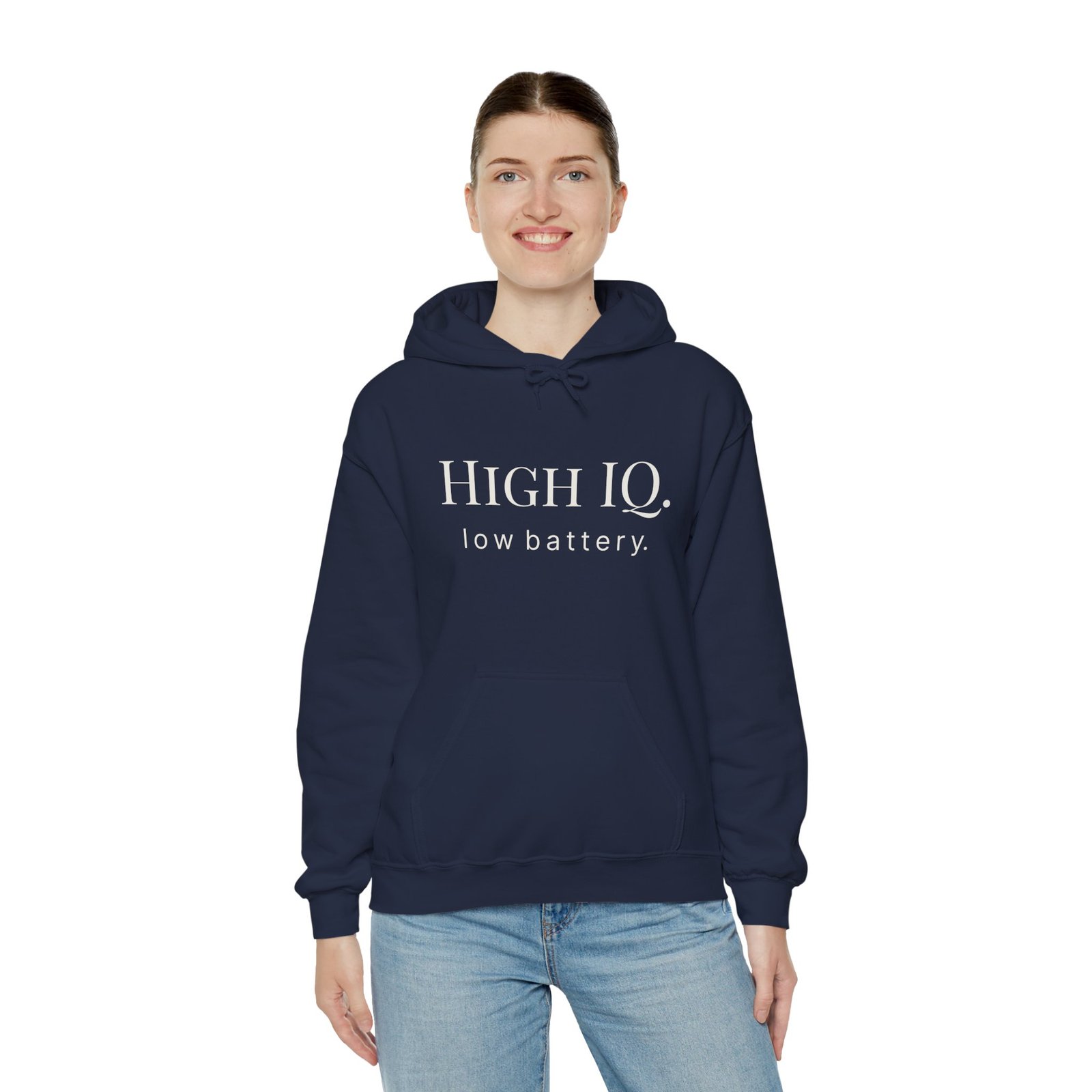 high iq. low battery. hoodie high iq. low battery. hoodie