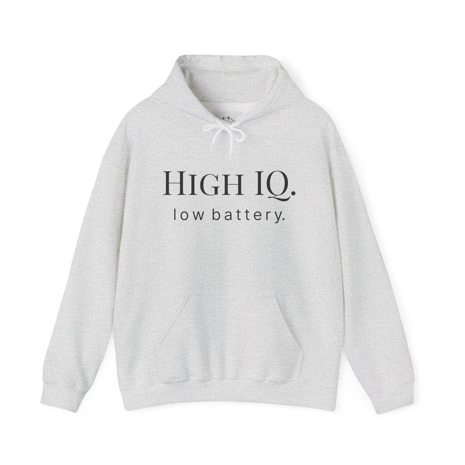 hoodie “high iq. low battery.” minimalist funny quote pullover hoodie “high iq. low battery.” minimalist funny quote pullover
